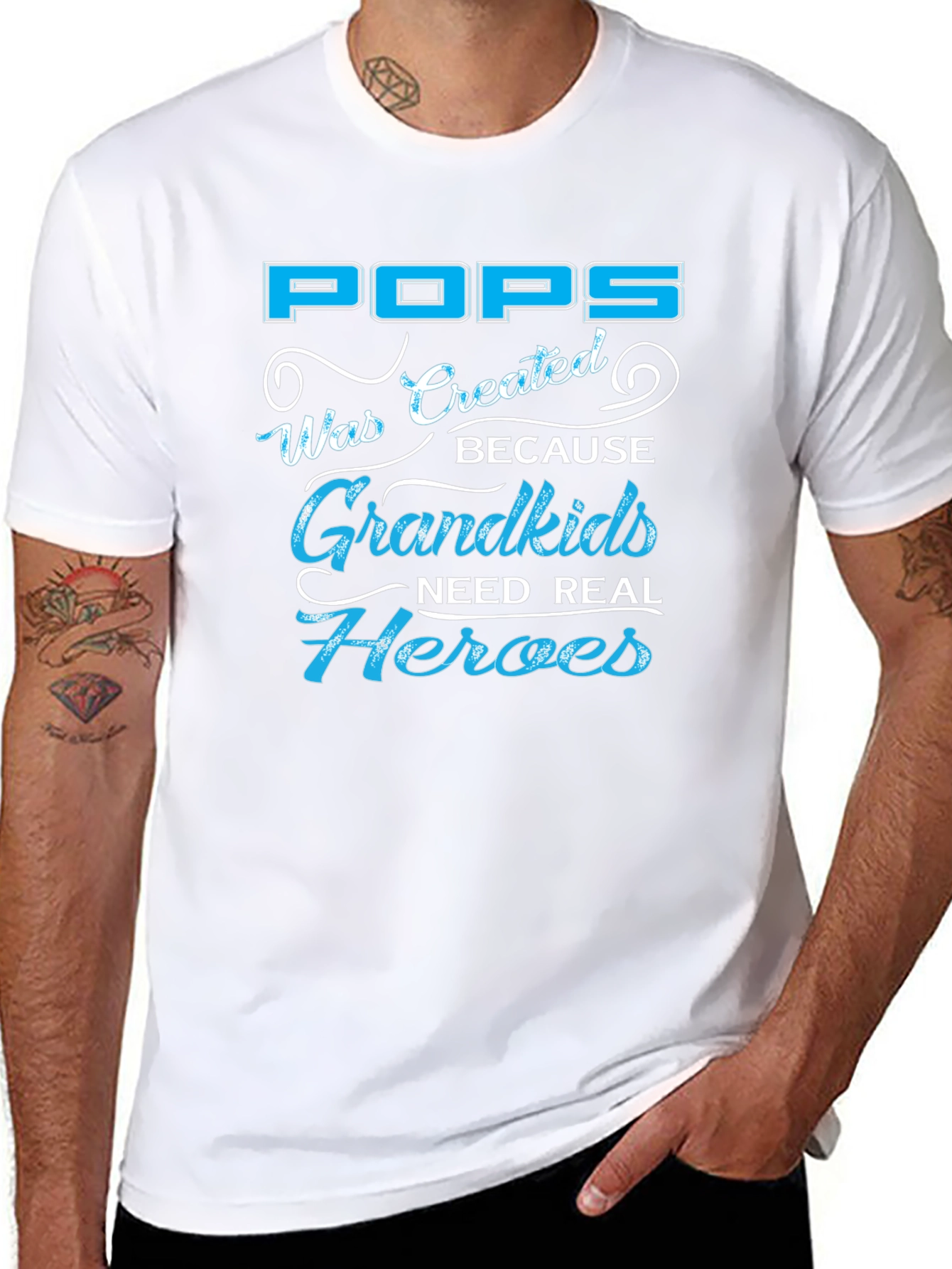 Pops Grandkids Need Real Heroes Graphic T-Shirt