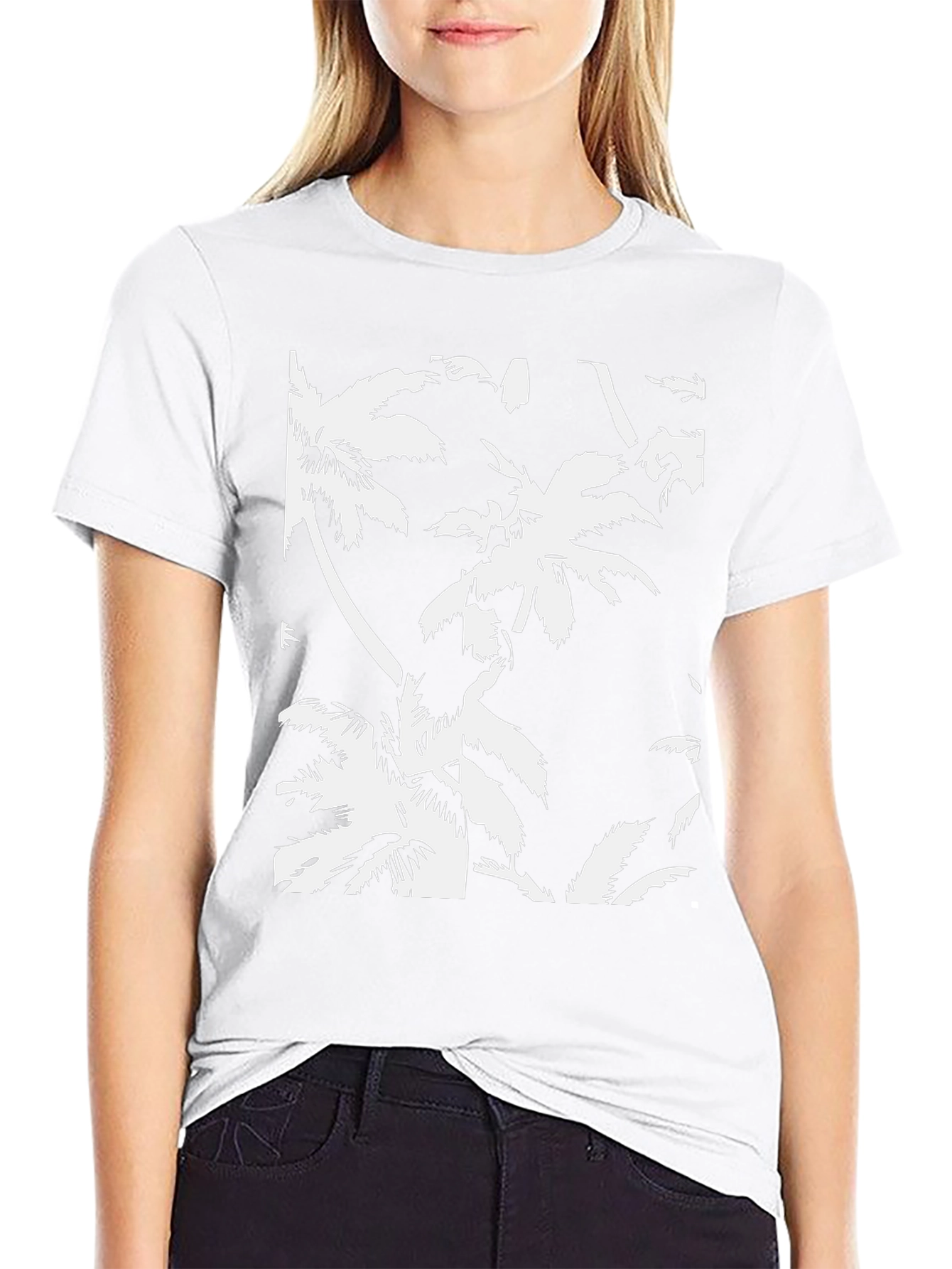 Tropical Palm Tree Print Black T-Shirt