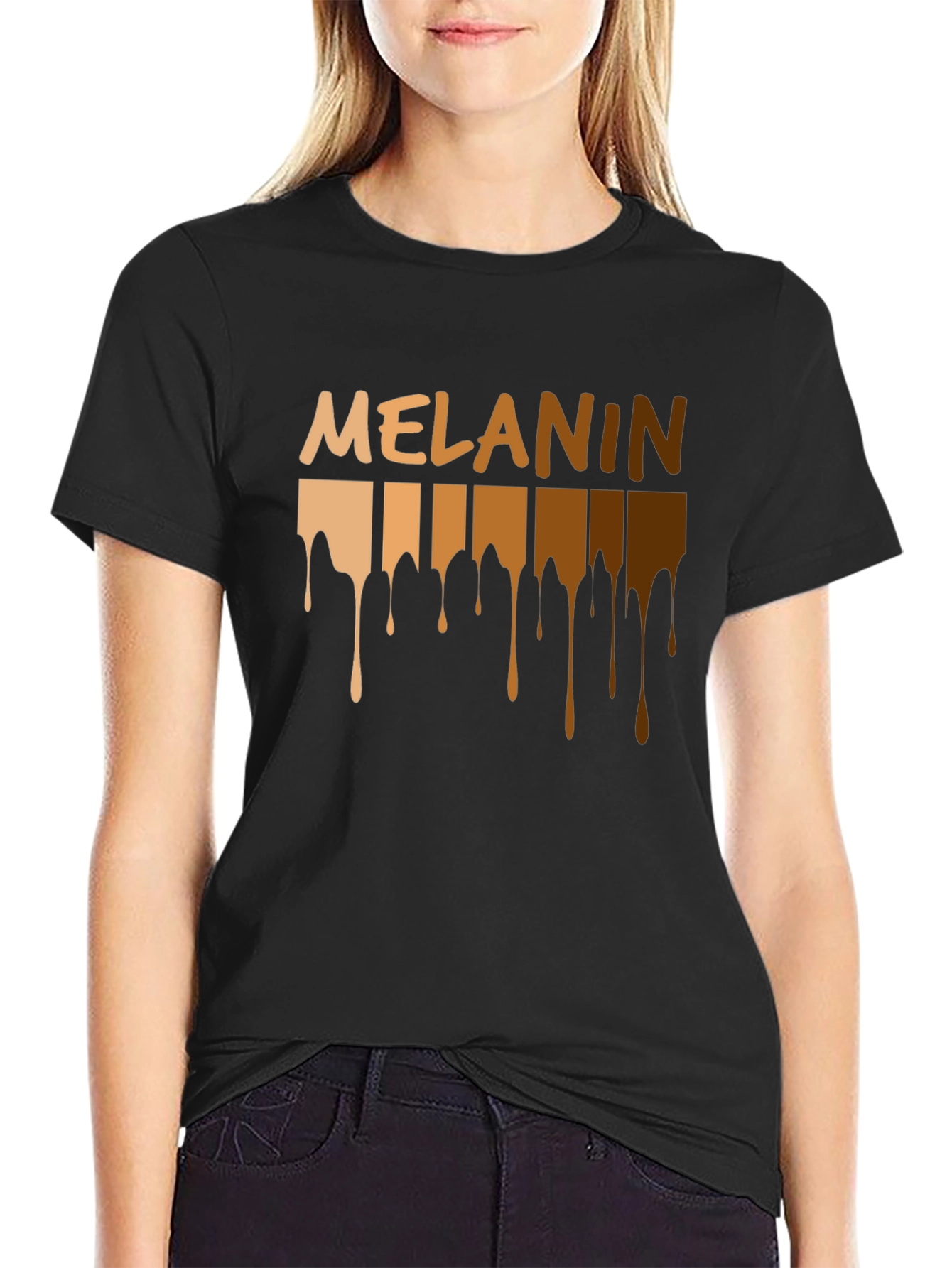 Melanin Drip Black Graphic T-Shirt