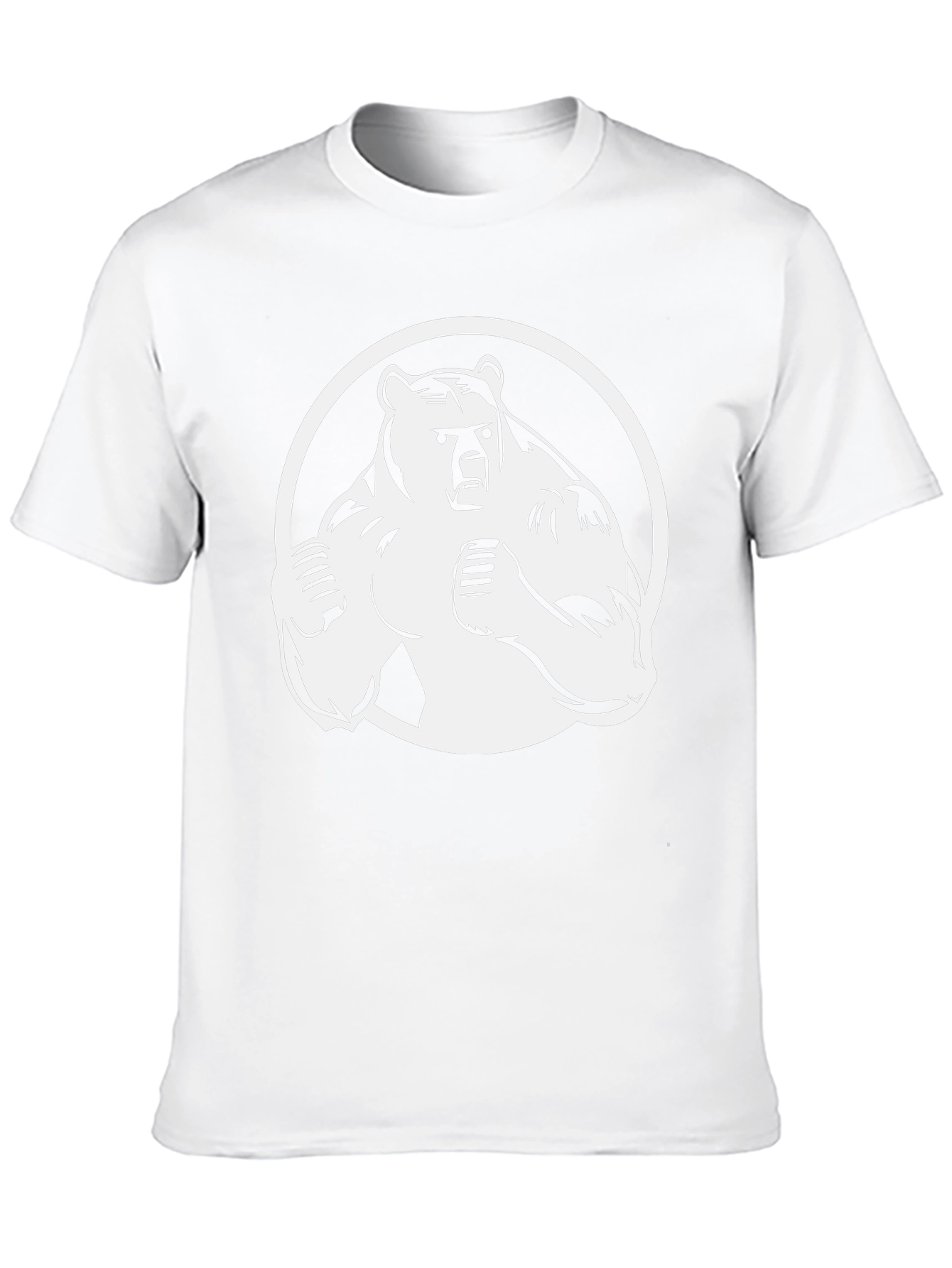 Bear Graphic Print T-Shirt - Black Cotton Tee