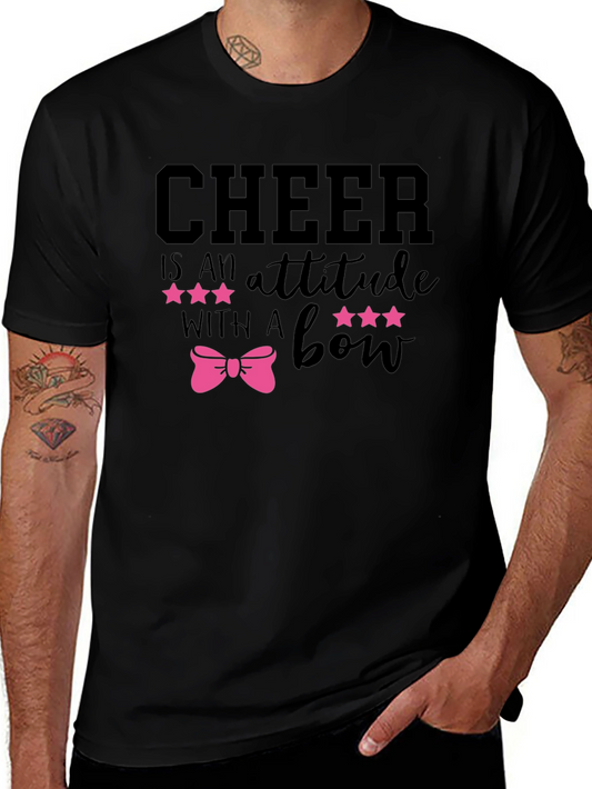 Cheer Attitude Bow Graphic T-Shirt