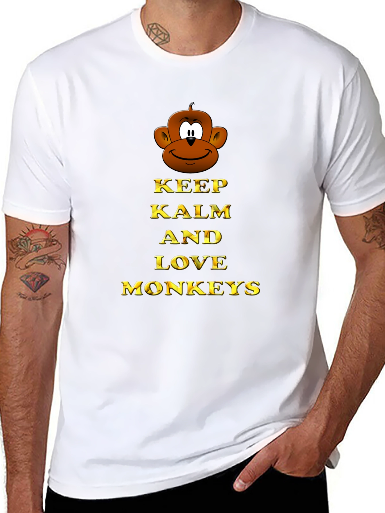 Keep Calm and Love Monkeys Graphic T-Shirt