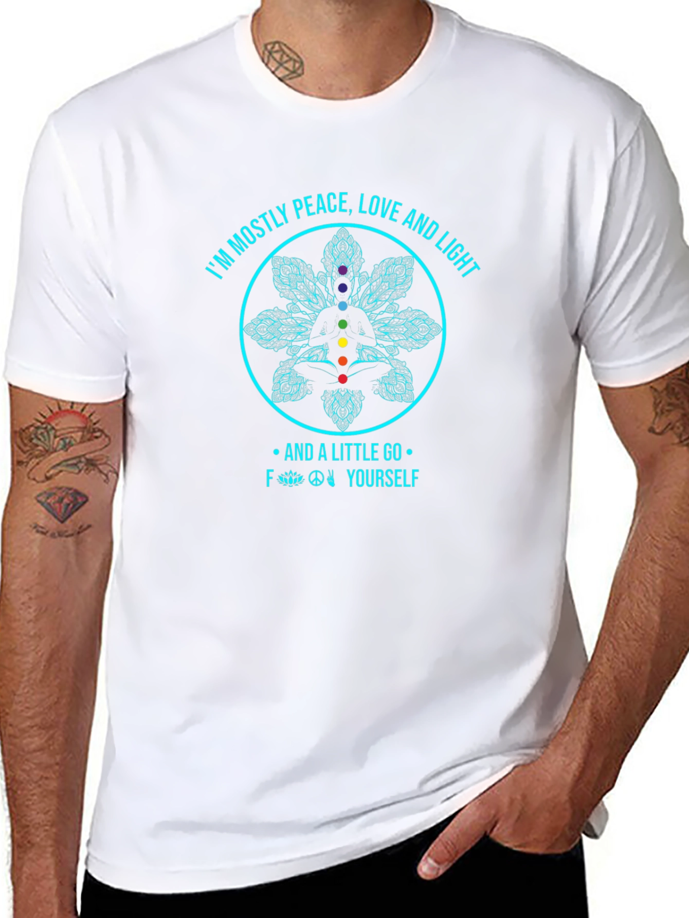 Peace Love & Light T-Shirt - Yoga Meditation Tee