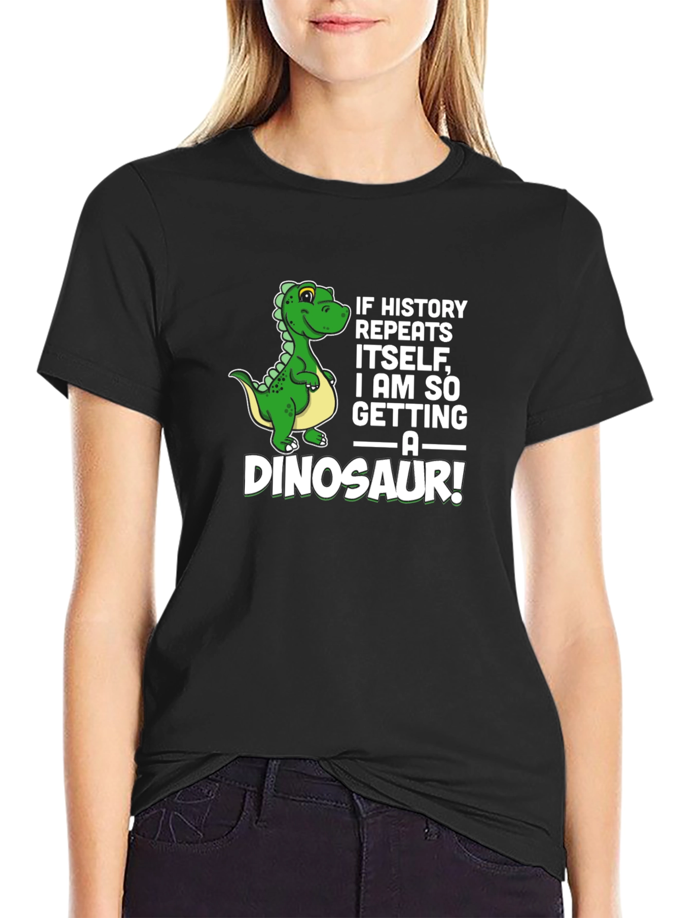 Funny Dinosaur Graphic T-Shirt - History Repeats