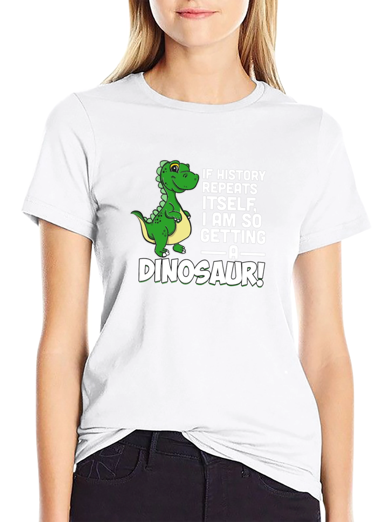 Funny Dinosaur Graphic T-Shirt - History Repeats