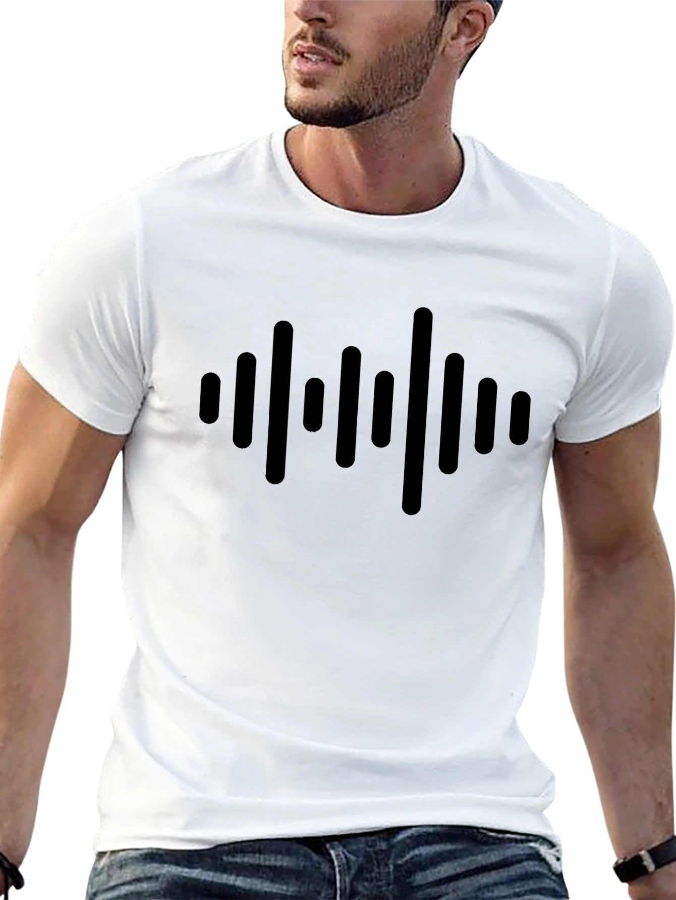 Sound Wave Graphic Black T-Shirt - Trendy & Unique