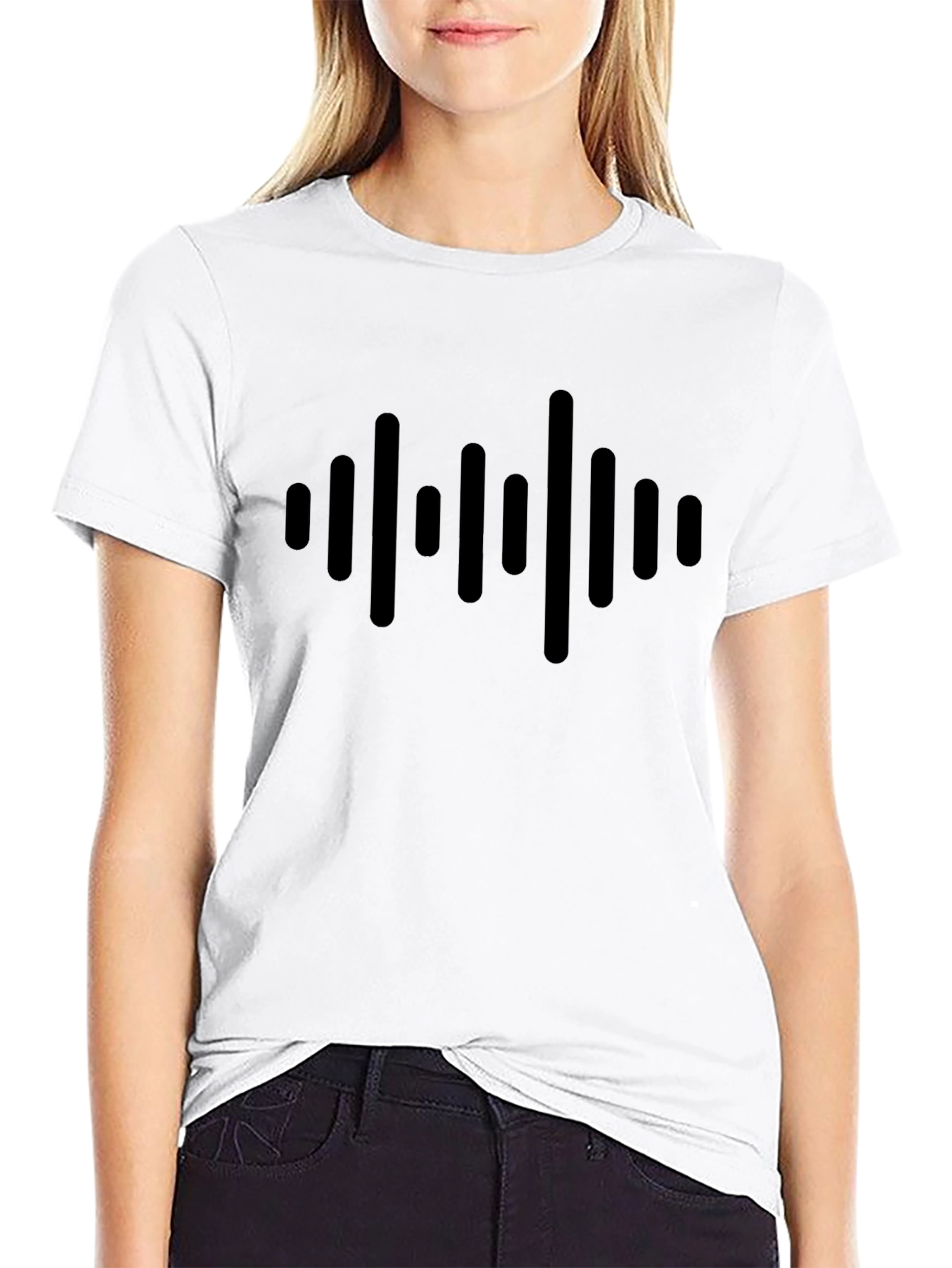 Sound Wave Graphic Black T-Shirt - Trendy & Unique