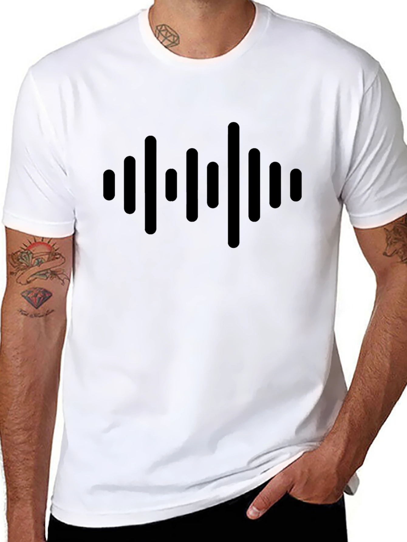Sound Wave Graphic Black T-Shirt - Trendy & Unique