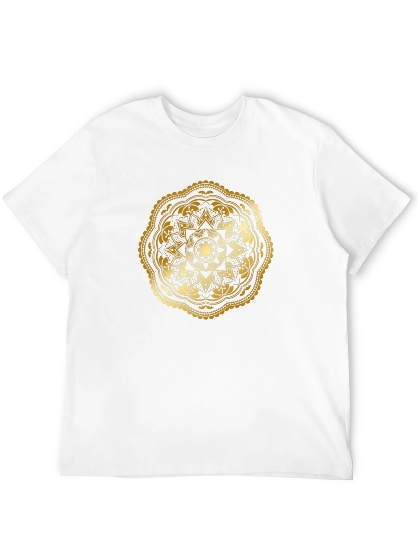 Gold Mandala Graphic Black T-Shirt