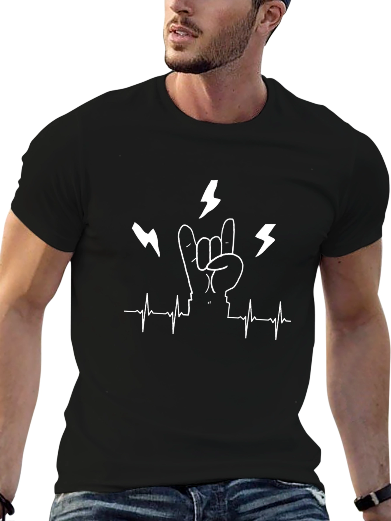 Rock On Heartbeat T-Shirt - Bold Graphic Tee