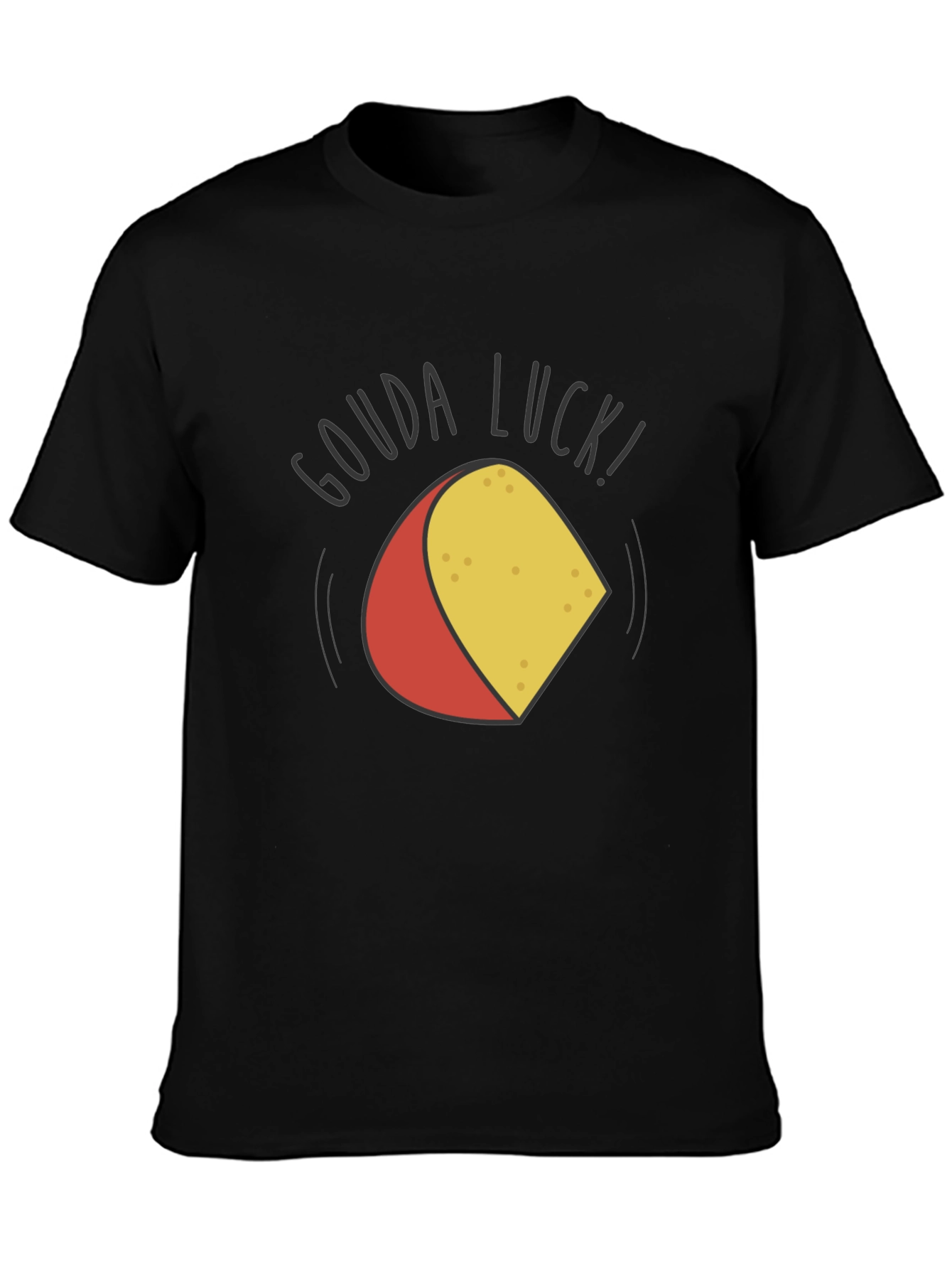 Gouda Luck Funny Cheese Pun Black T-Shirt