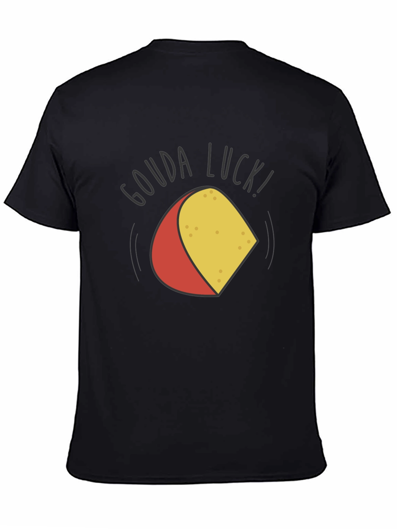 Gouda Luck Funny Cheese Pun Black T-Shirt