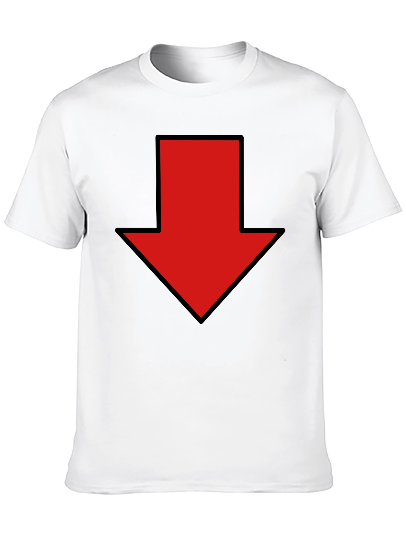 Red Down Arrow Graphic Print Black T-Shirt