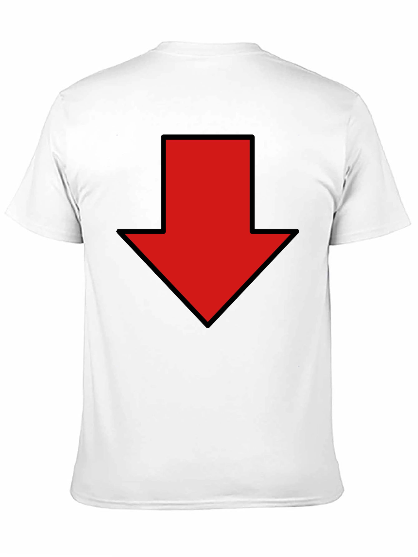 Red Down Arrow Graphic Print Black T-Shirt