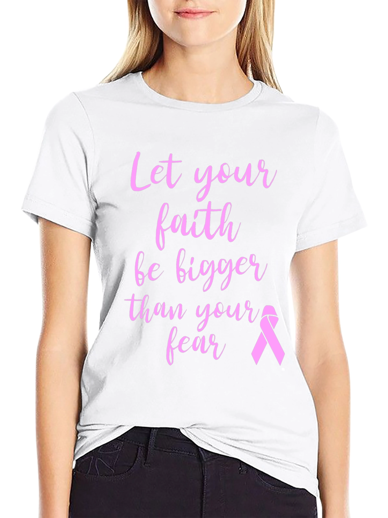 Faith Over Fear Breast Cancer Awareness T-Shirt