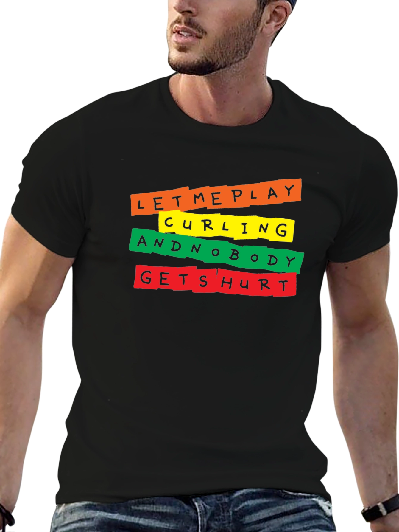 Let Me Play Curling Graphic T-Shirt