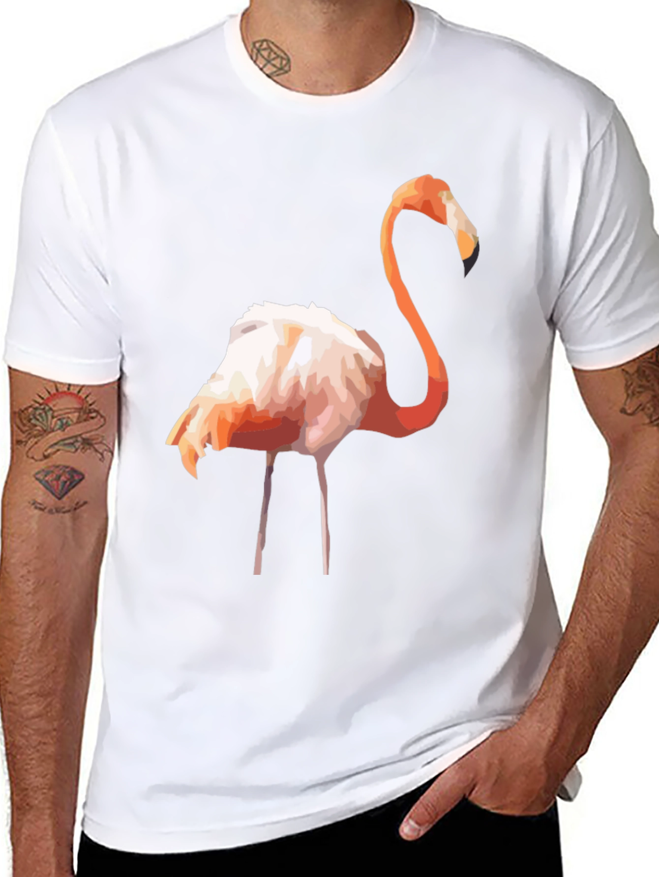 Geometric Flamingo Graphic Tee