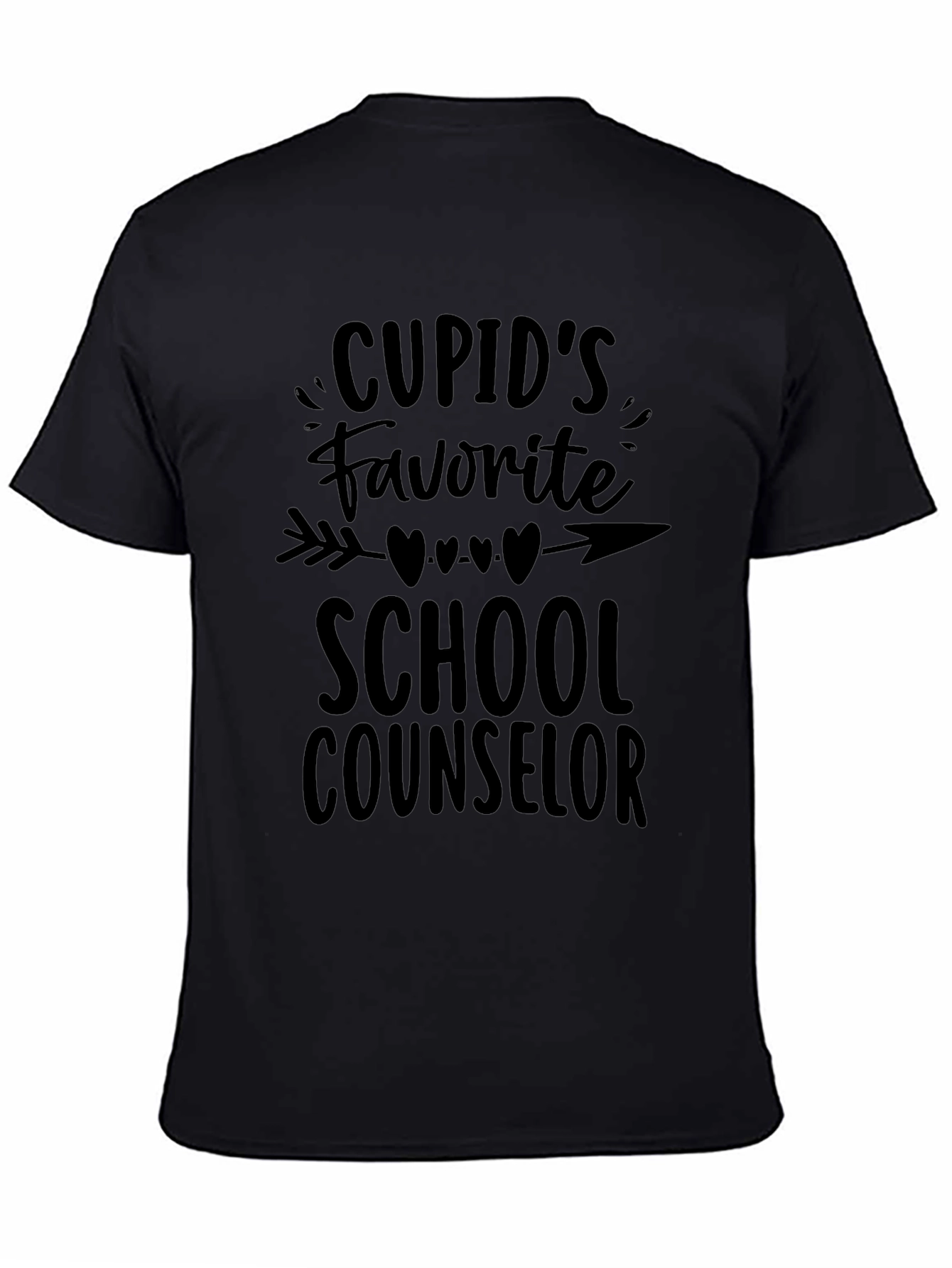 Cupids Favorite School Counselor Black T-Shirt