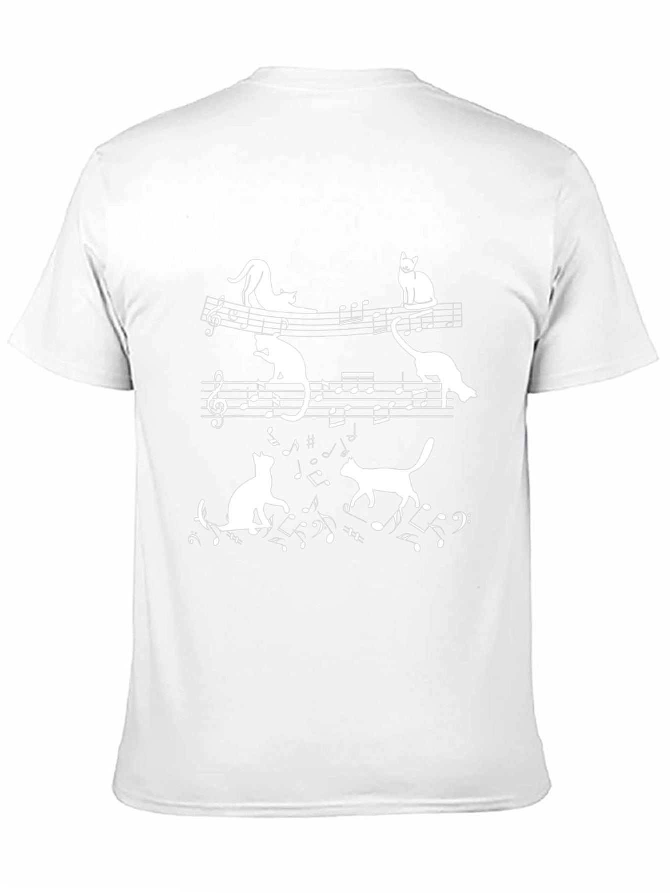 Cat Music Notes T-Shirt - Musician Kitten Tee