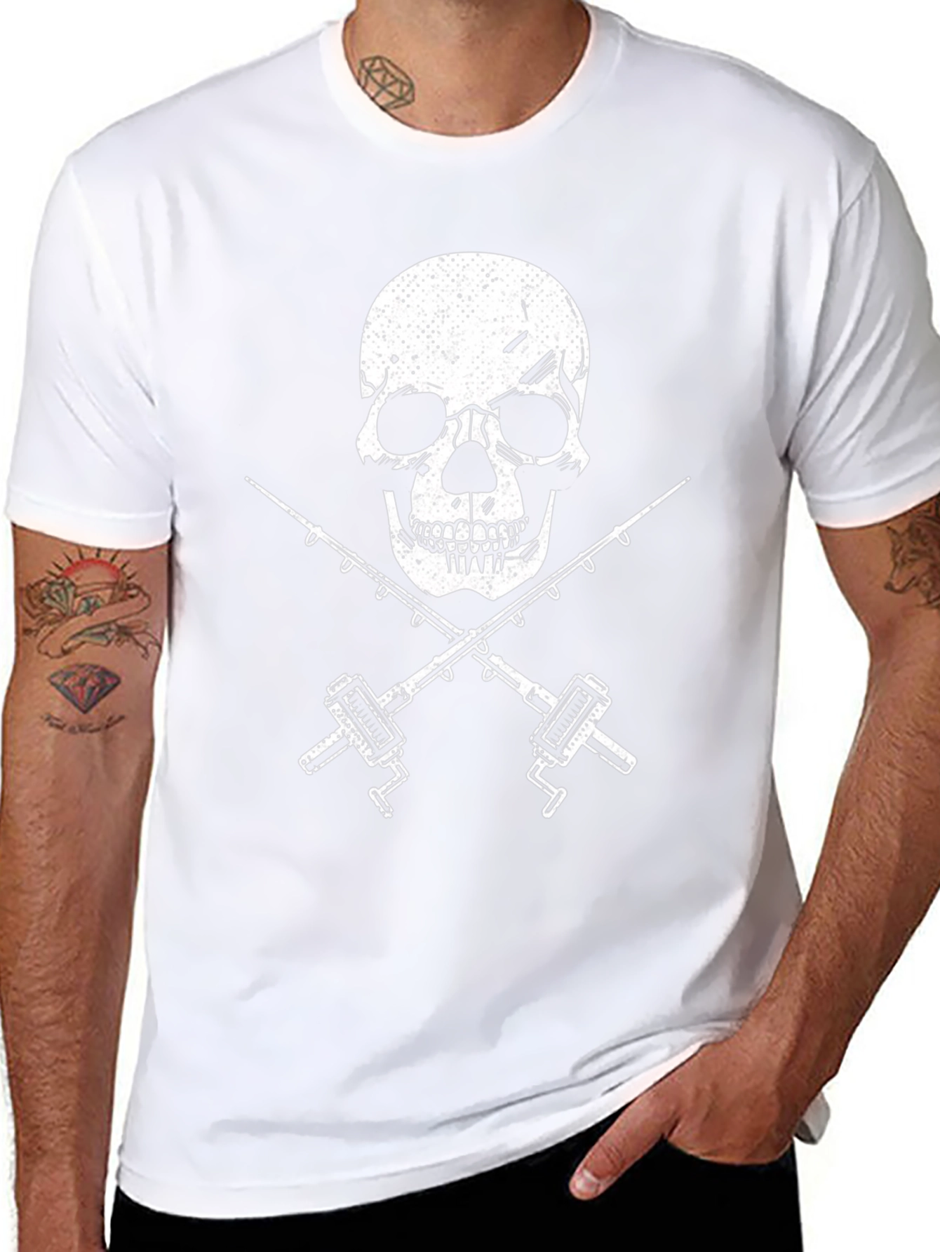 Skull & Fishing Rods Graphic T-Shirt