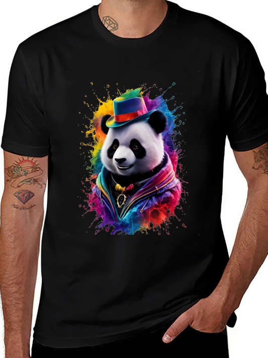 Panda Hat Colorful T-Shirt