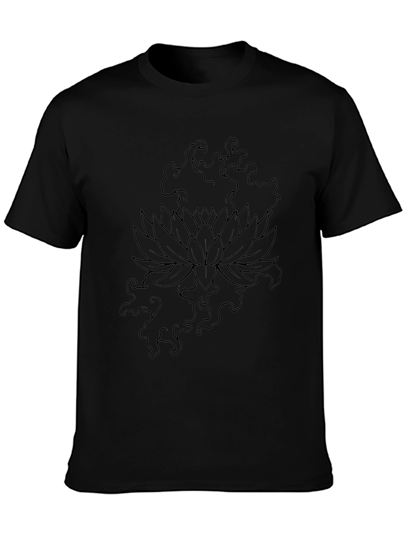 Black Lotus Graphic T-Shirt - Modern Design