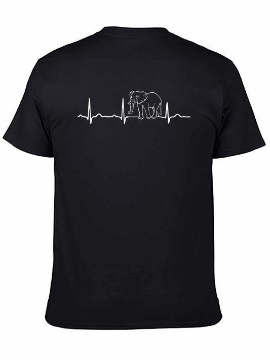Elephant Heartbeat Graphic Tee - Black