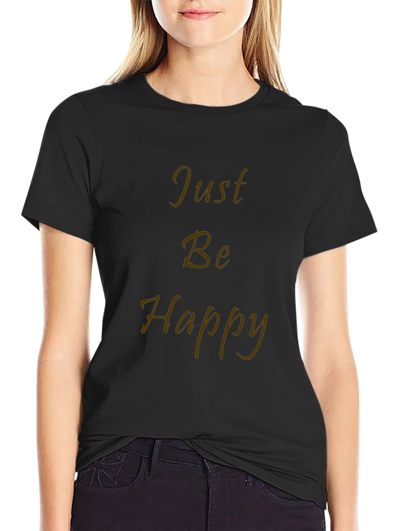 Just Be Happy Graphic Tee - Black