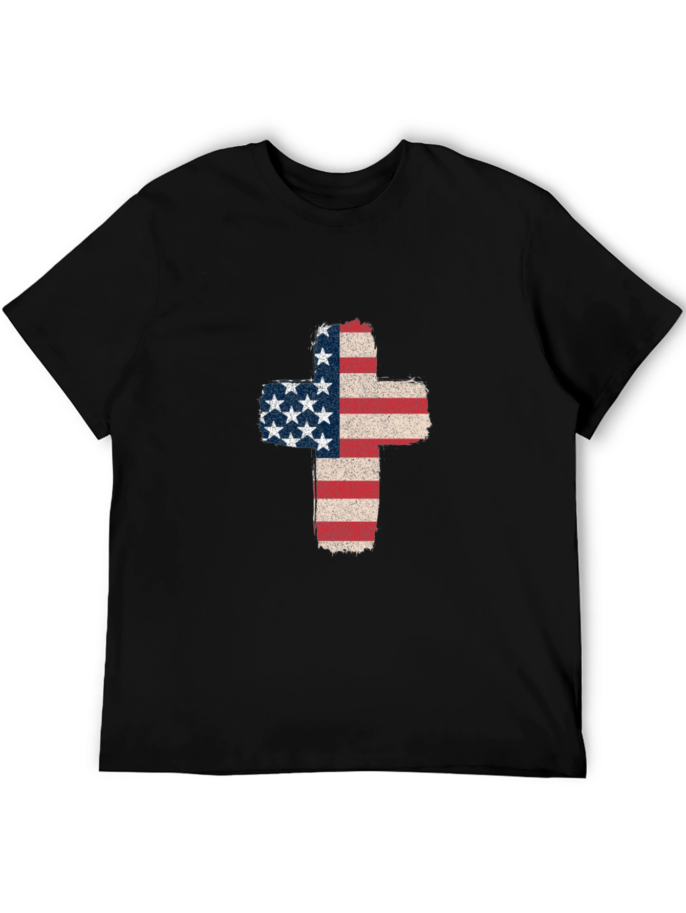 American Flag Cross Graphic T-Shirt