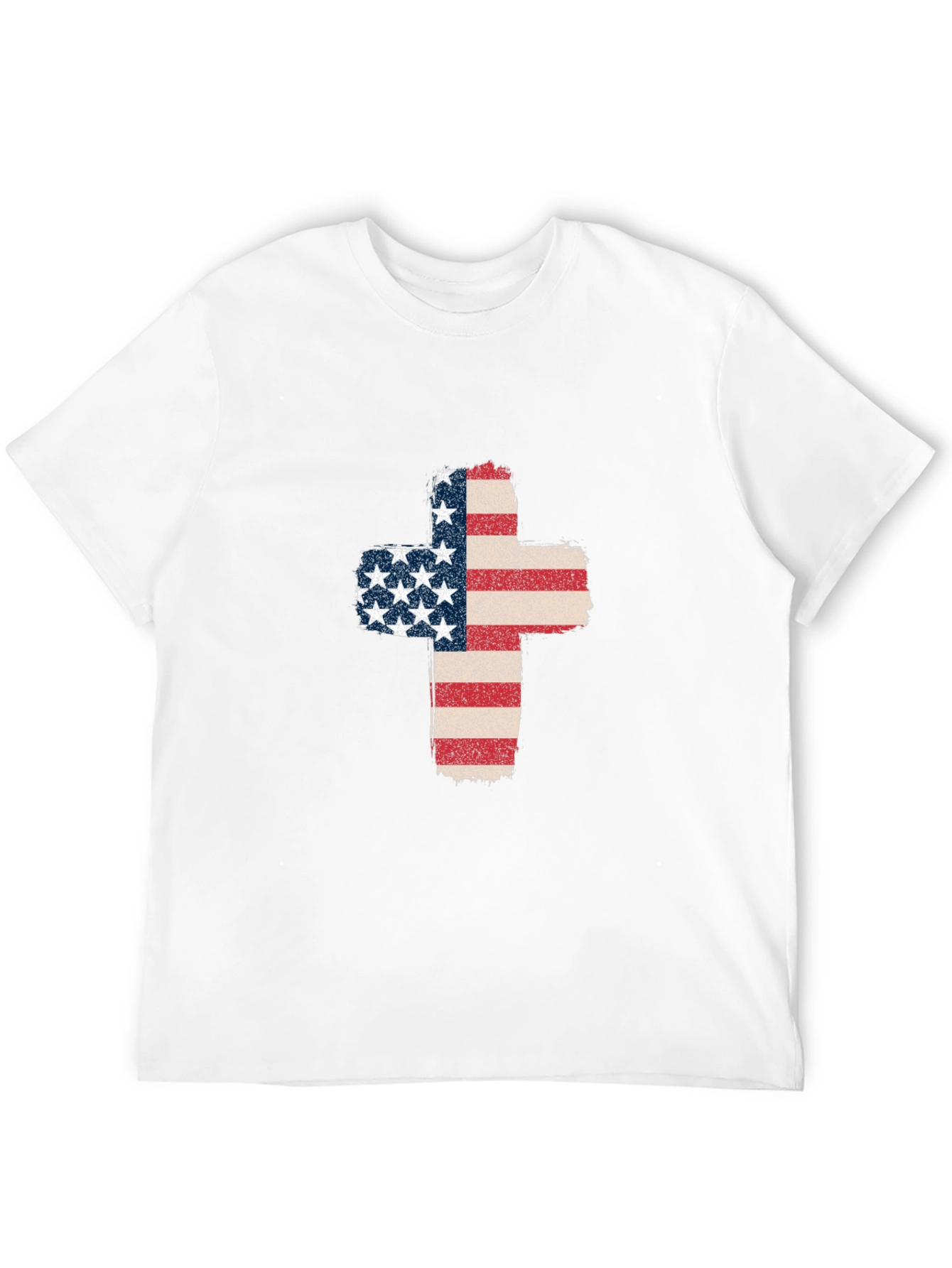 American Flag Cross Graphic T-Shirt