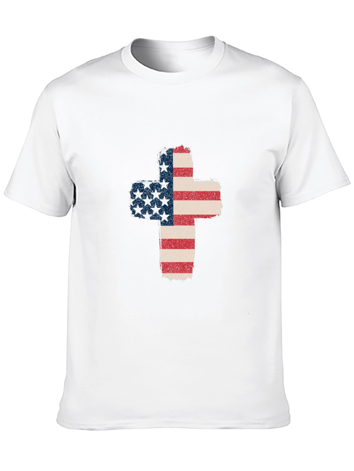 American Flag Cross Graphic T-Shirt