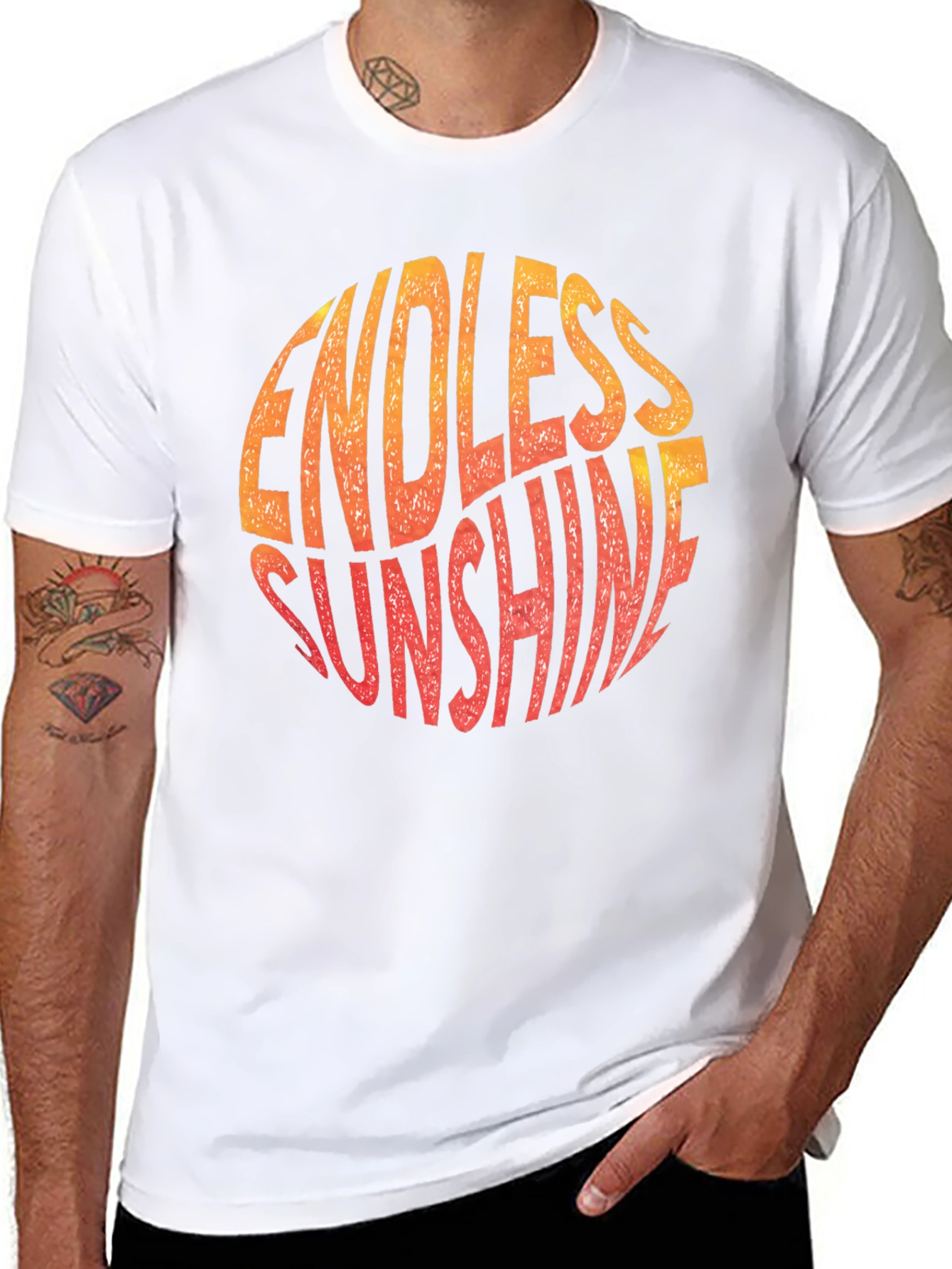 Endless Sunshine Graphic Print Black T-Shirt