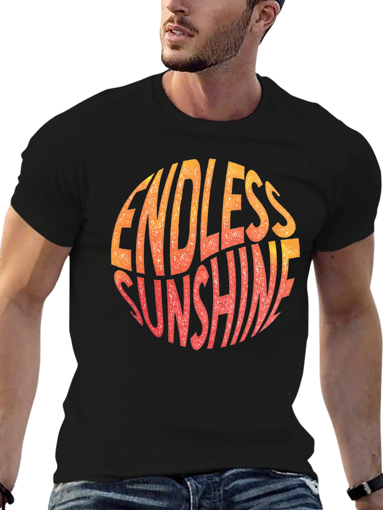 Endless Sunshine Graphic Print Black T-Shirt