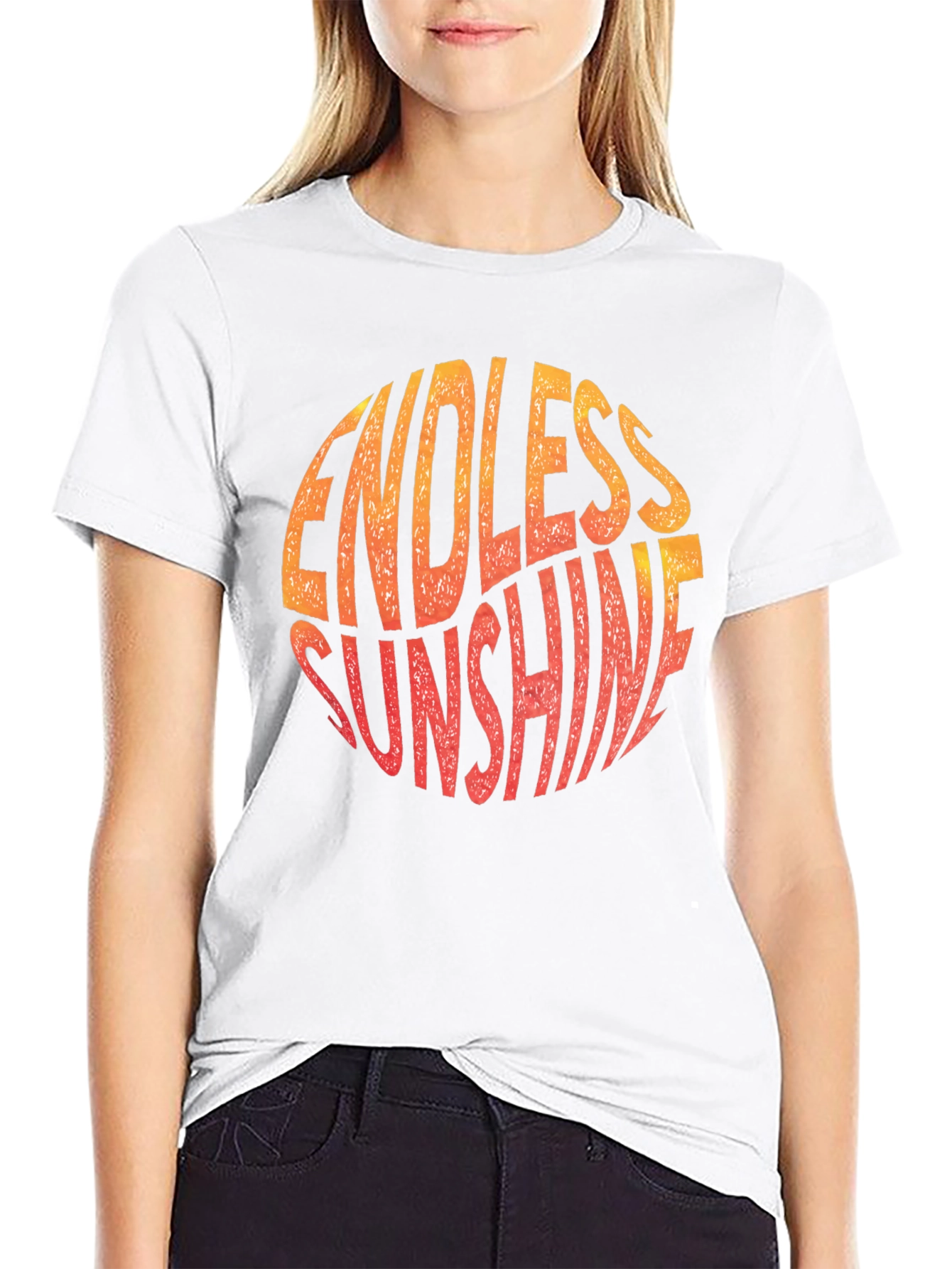 Endless Sunshine Graphic Print Black T-Shirt