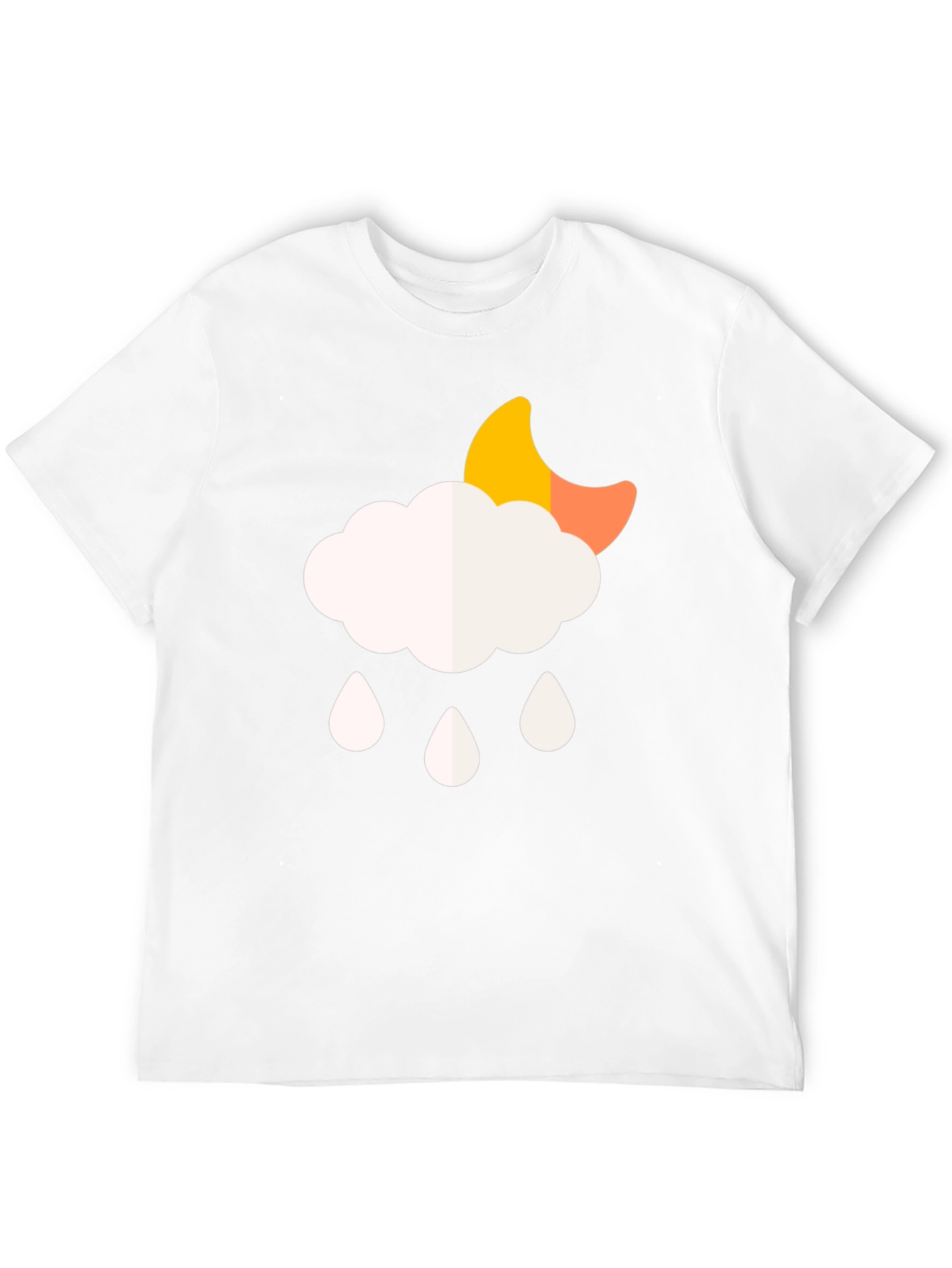 Cloud Rain Moon Graphic T-Shirt - Black
