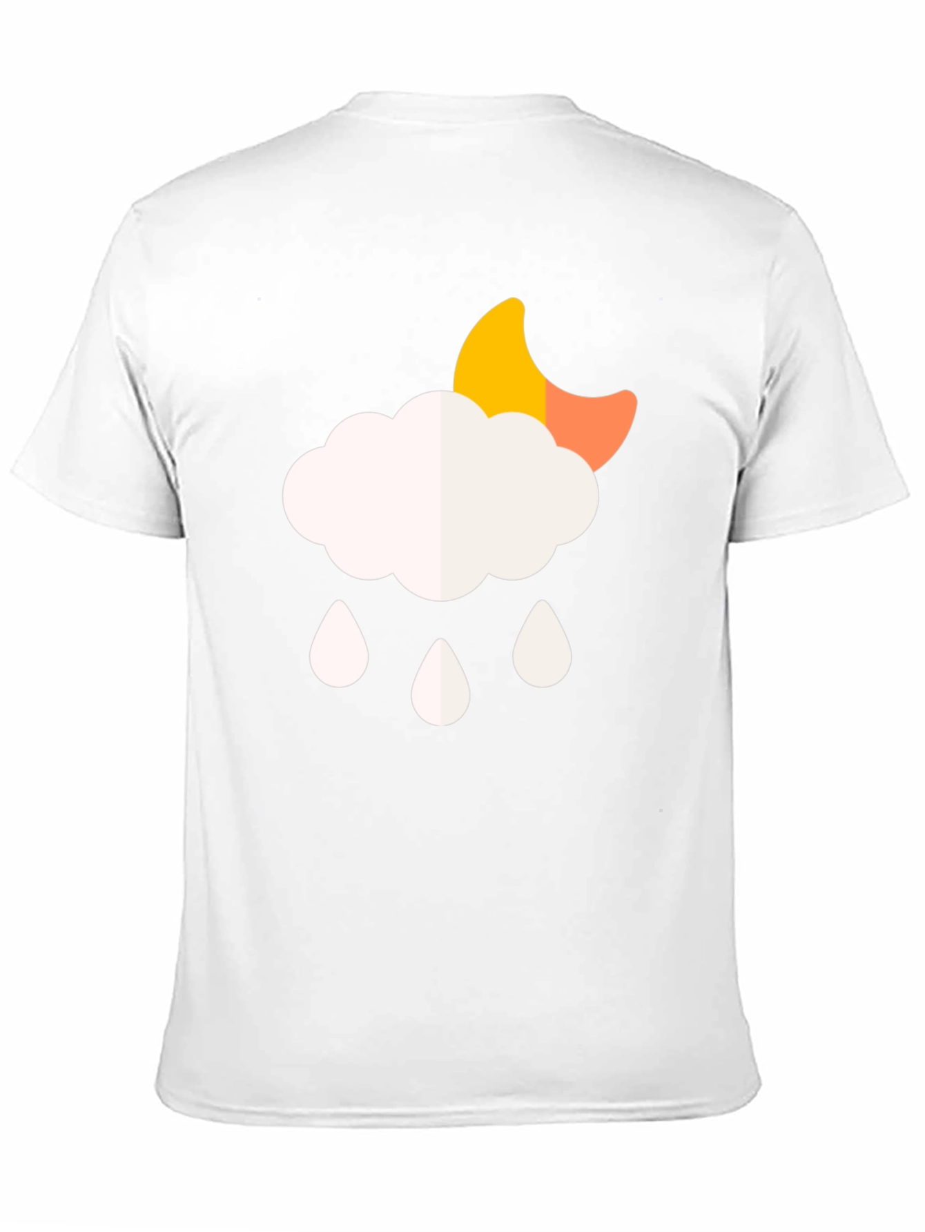 Cloud Rain Moon Graphic T-Shirt - Black