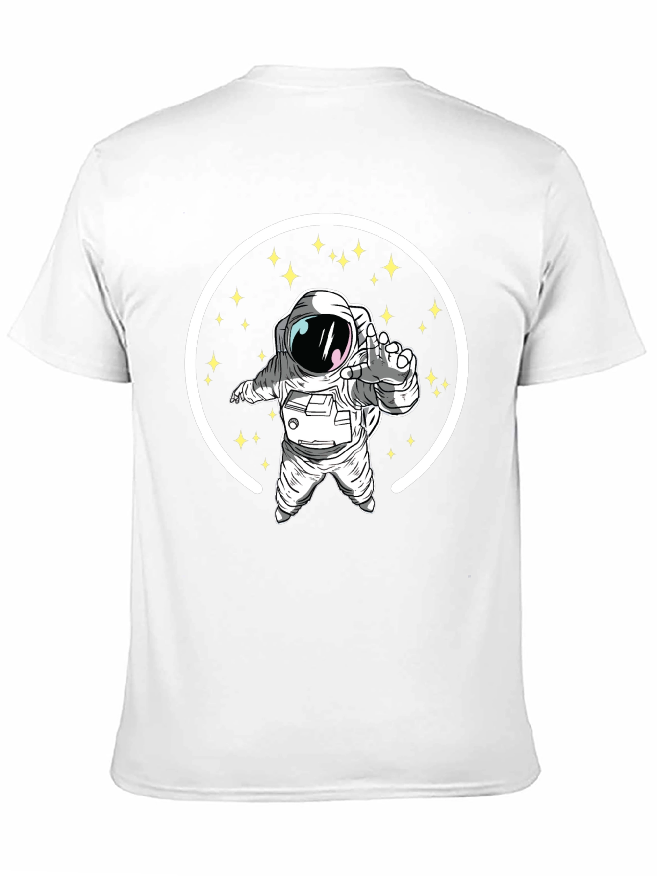 Astronaut in Space Black Graphic T-Shirt