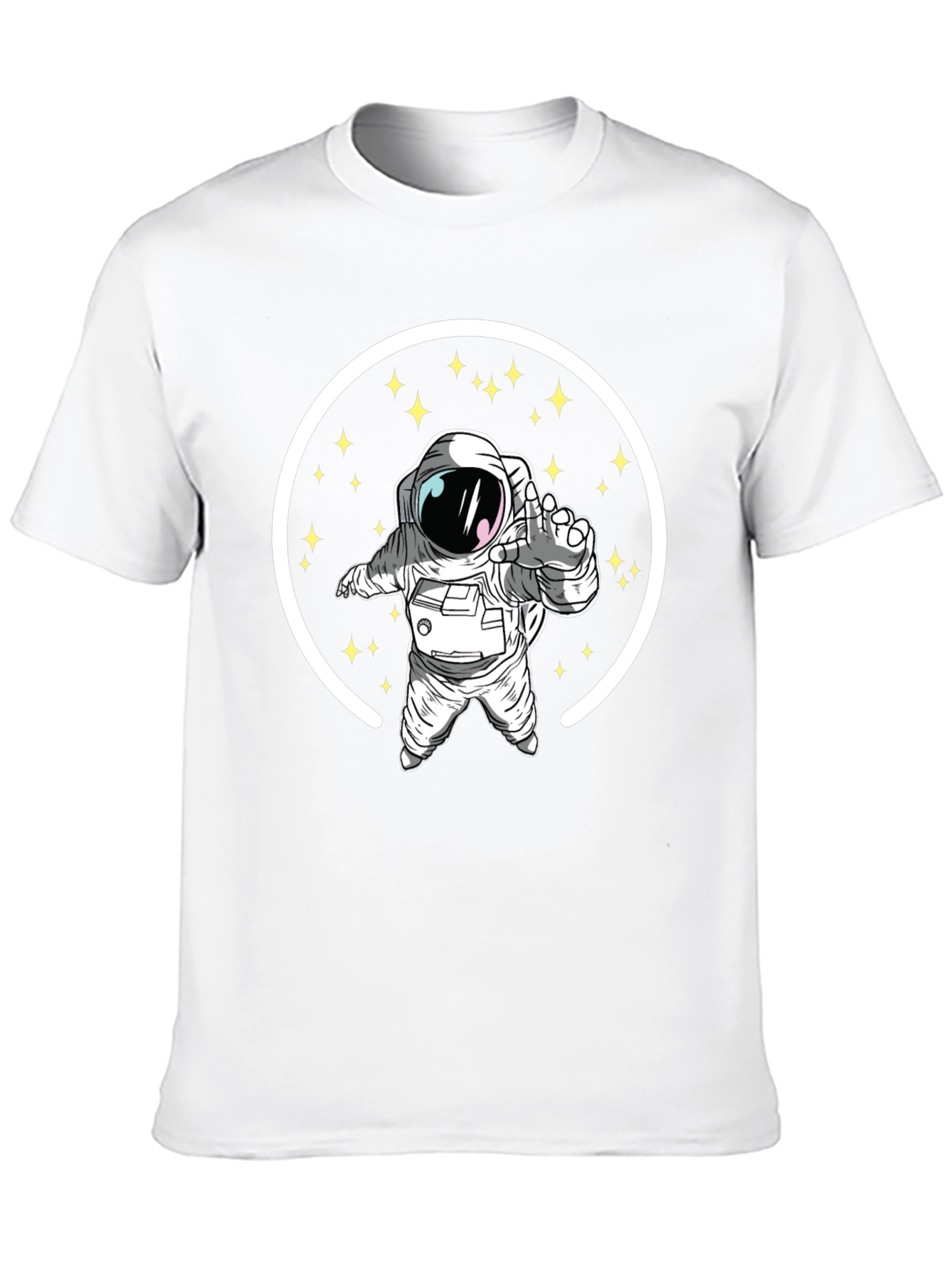 Astronaut in Space Black Graphic T-Shirt