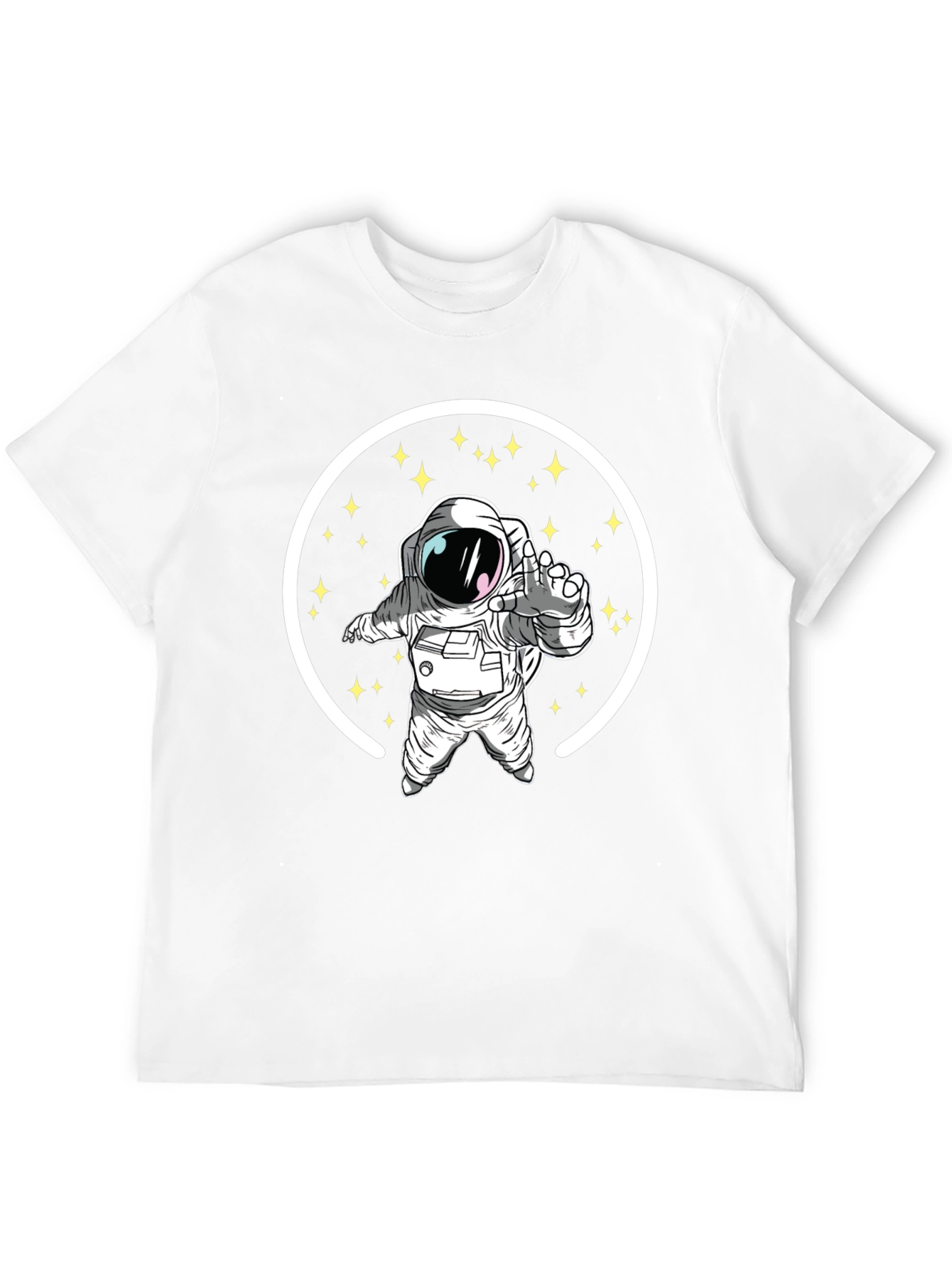 Astronaut in Space Black Graphic T-Shirt