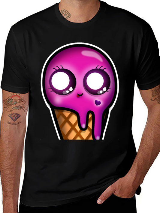 Kawaii Ice Cream Cone Graphic Tee - Unique Design