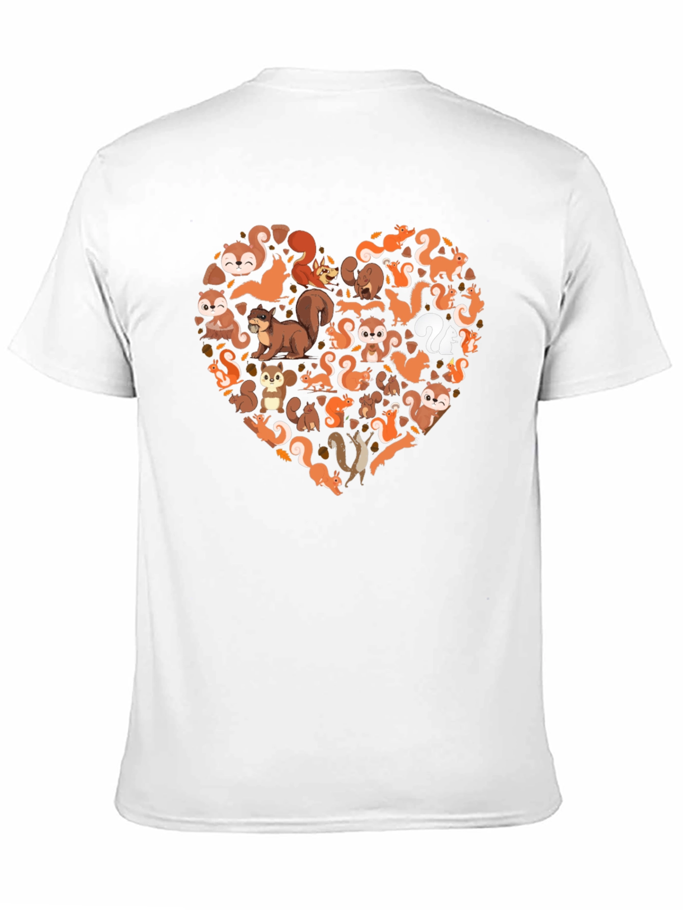 Squirrel Love Heart Black T-Shirt