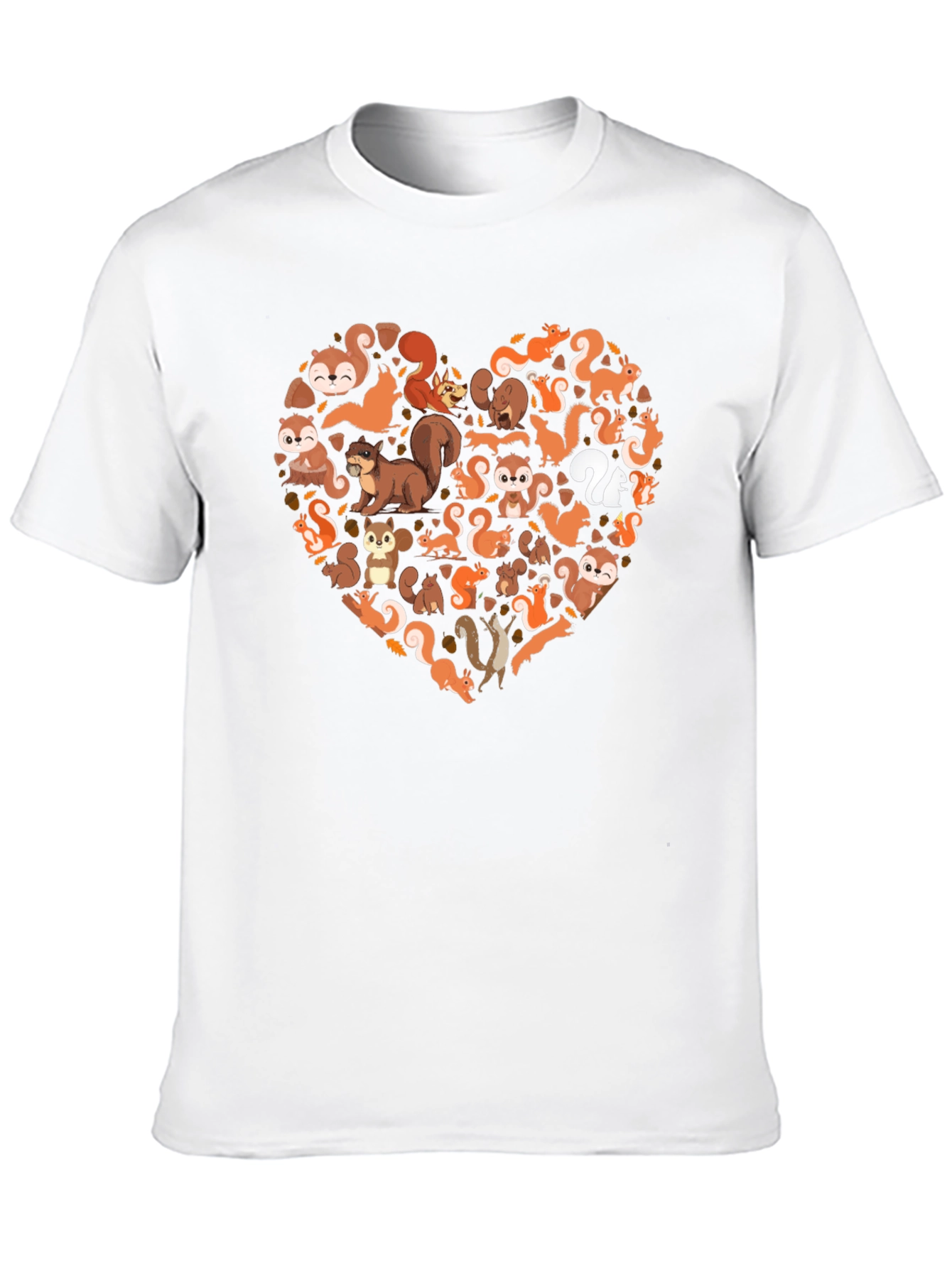Squirrel Love Heart Black T-Shirt