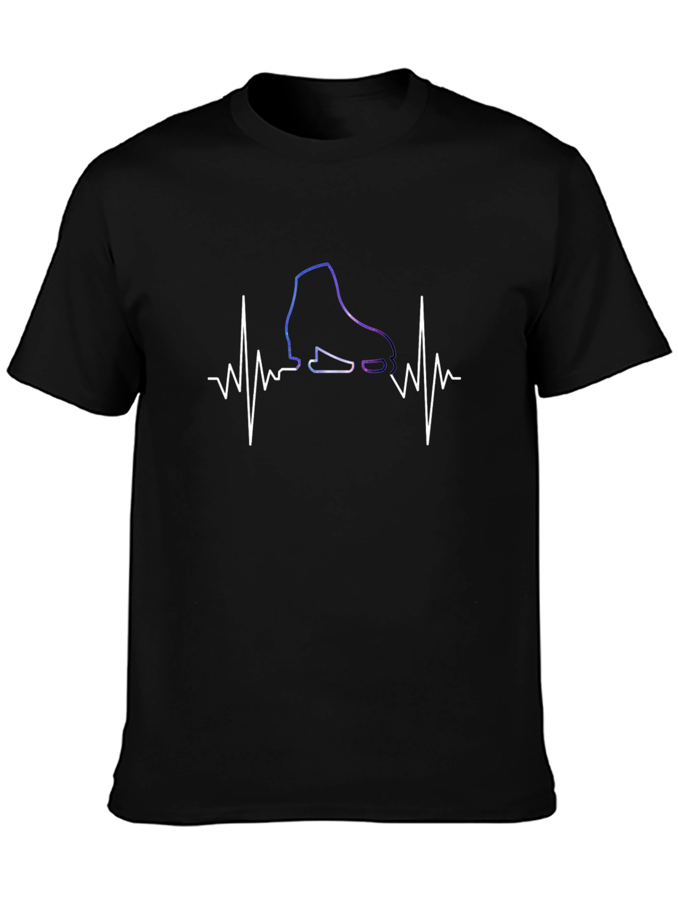 Skating Heartbeat T-Shirt - Cool Black Tee