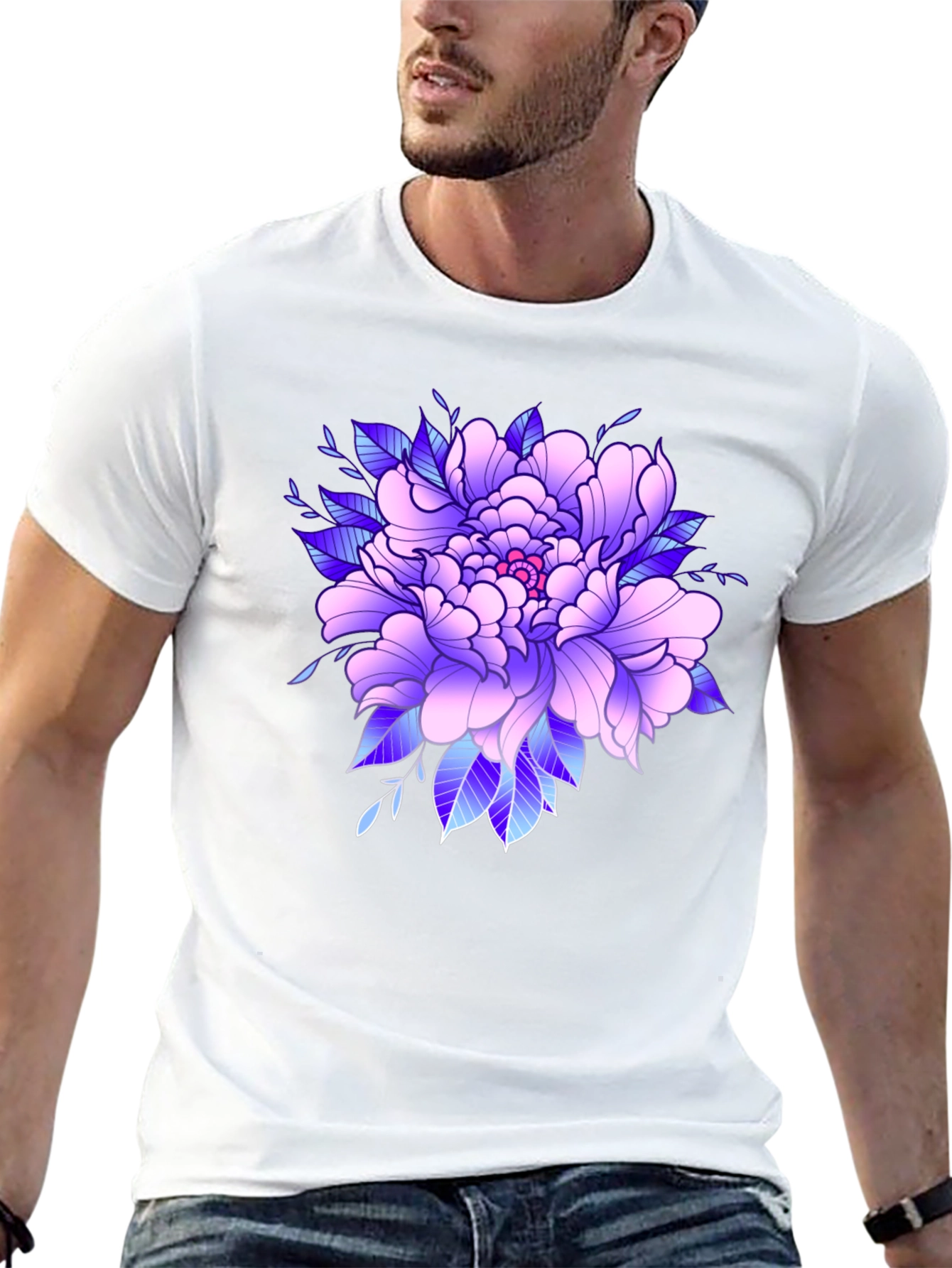 Floral Graphic Black T-Shirt