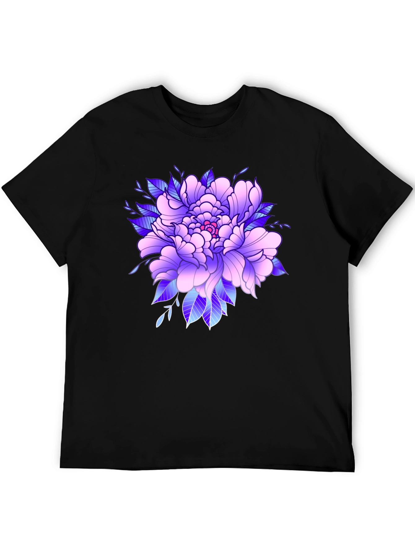 Floral Graphic Black T-Shirt