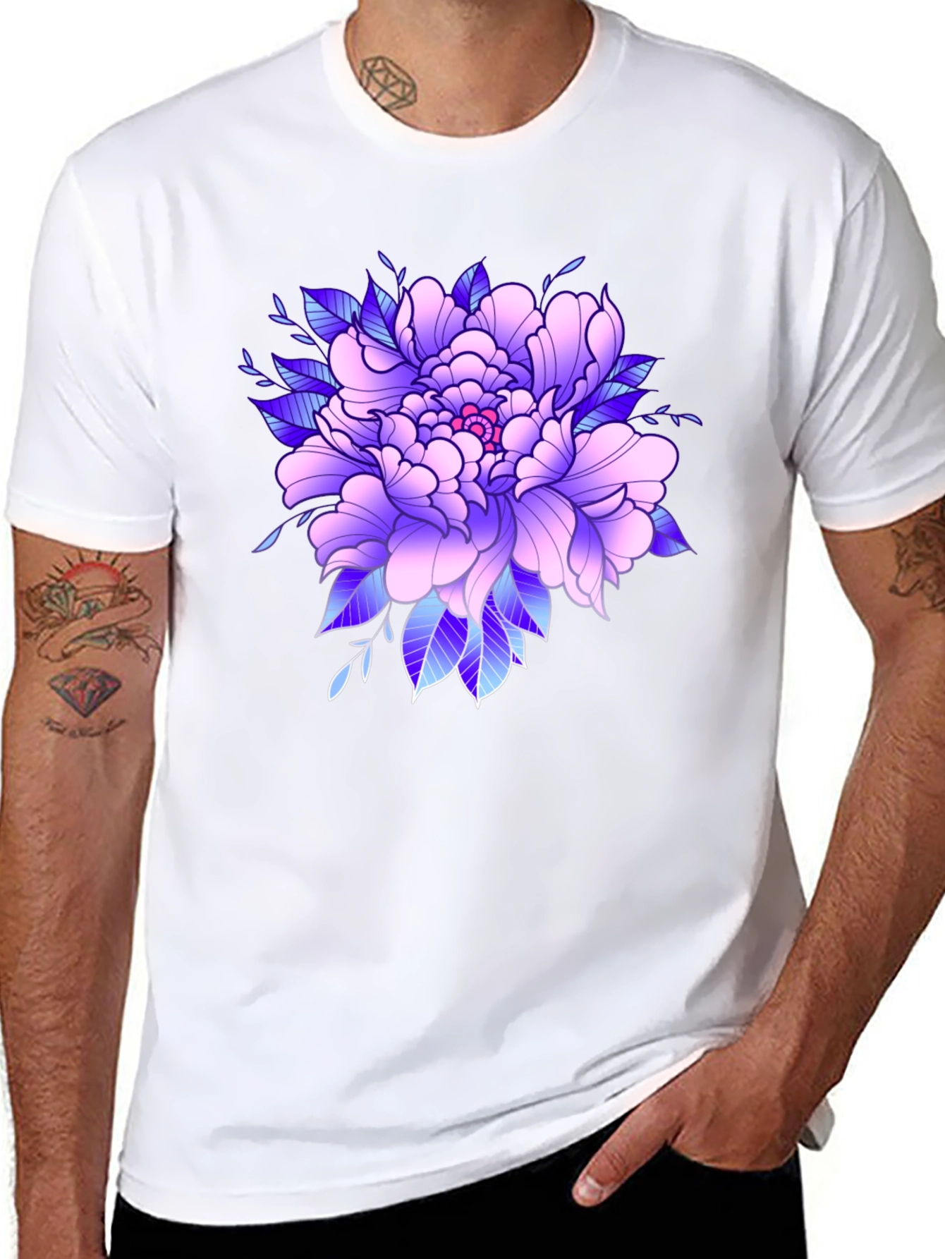 Floral Graphic Black T-Shirt