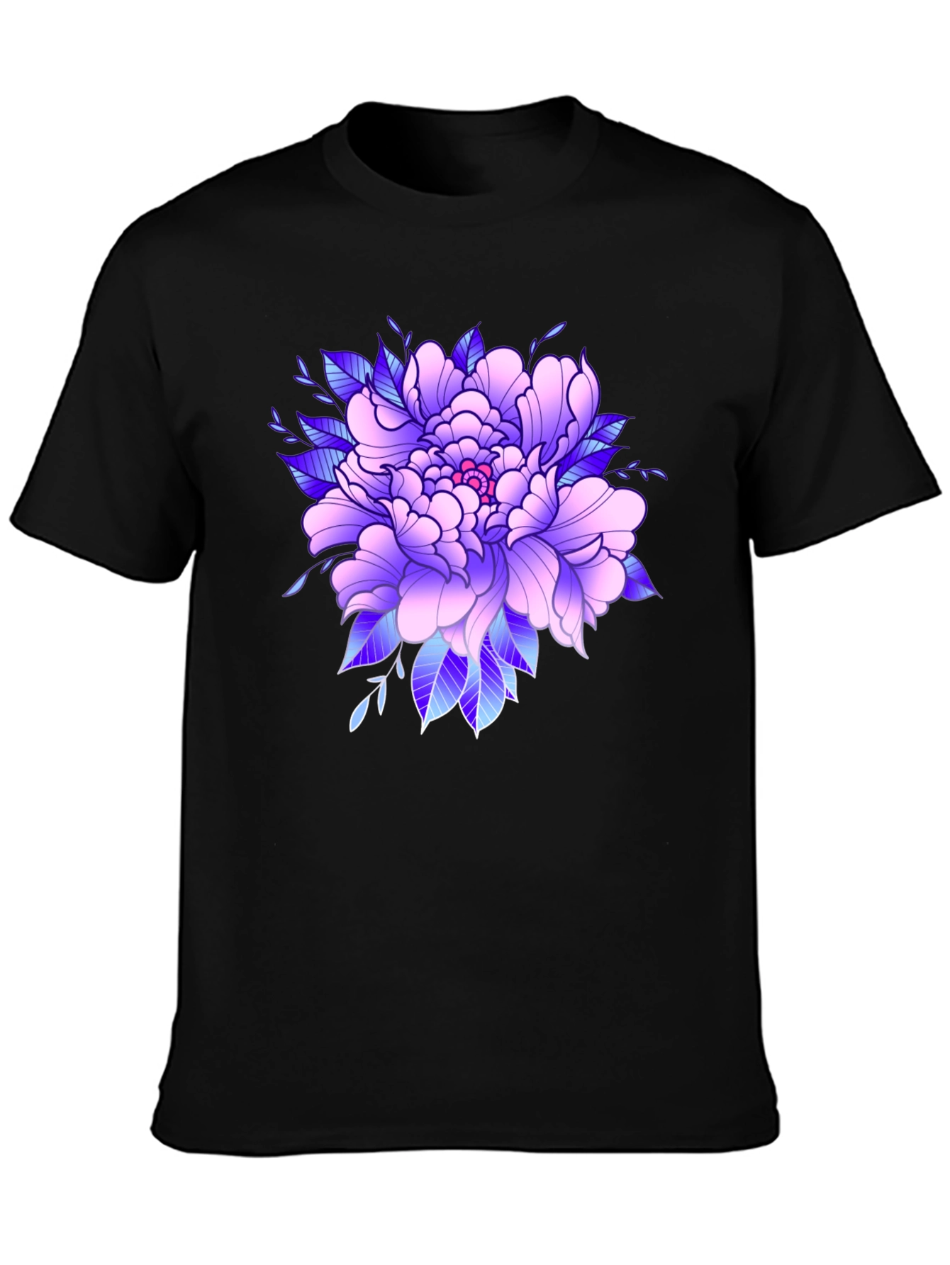 Floral Graphic Black T-Shirt