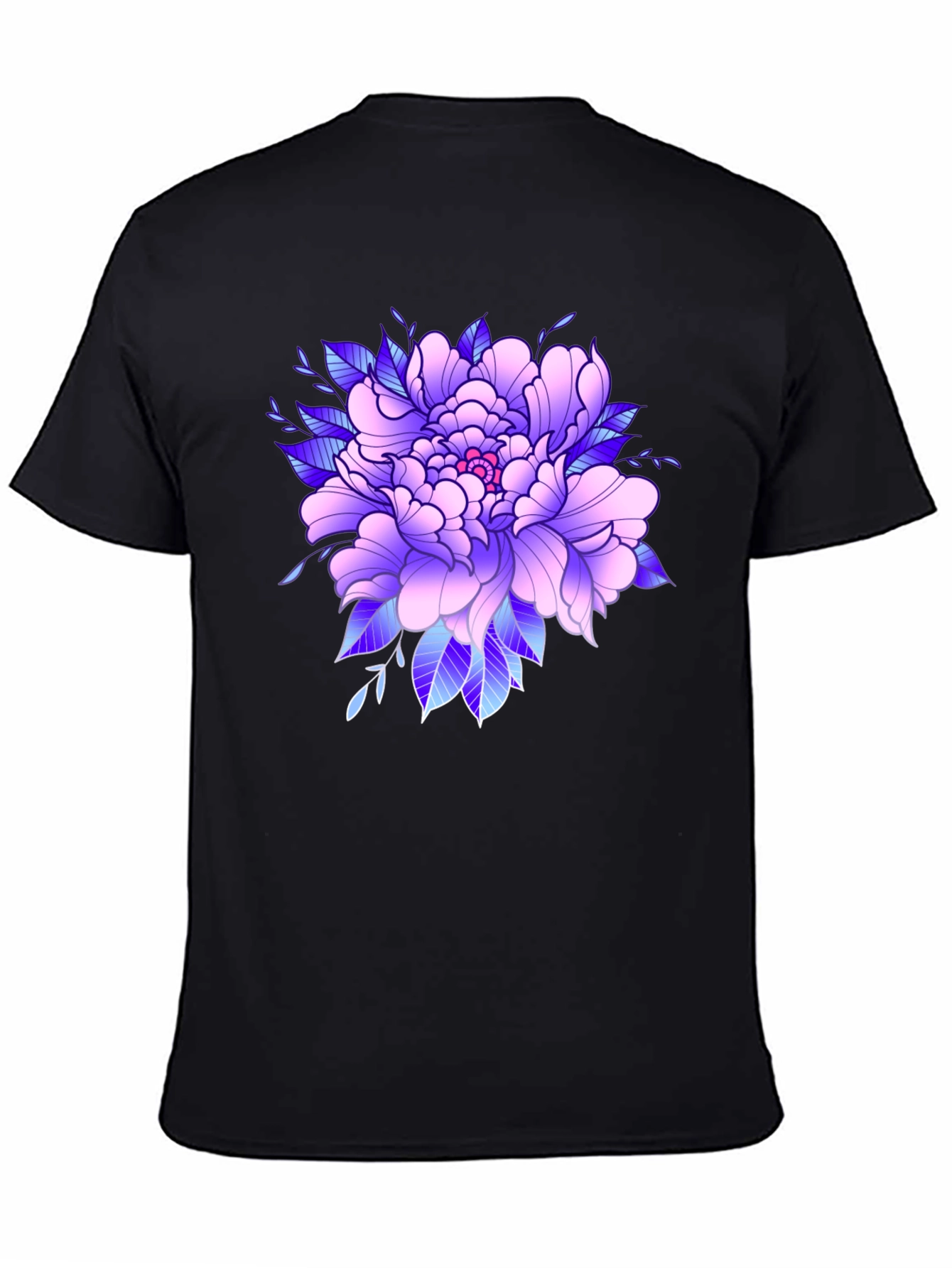 Floral Graphic Black T-Shirt