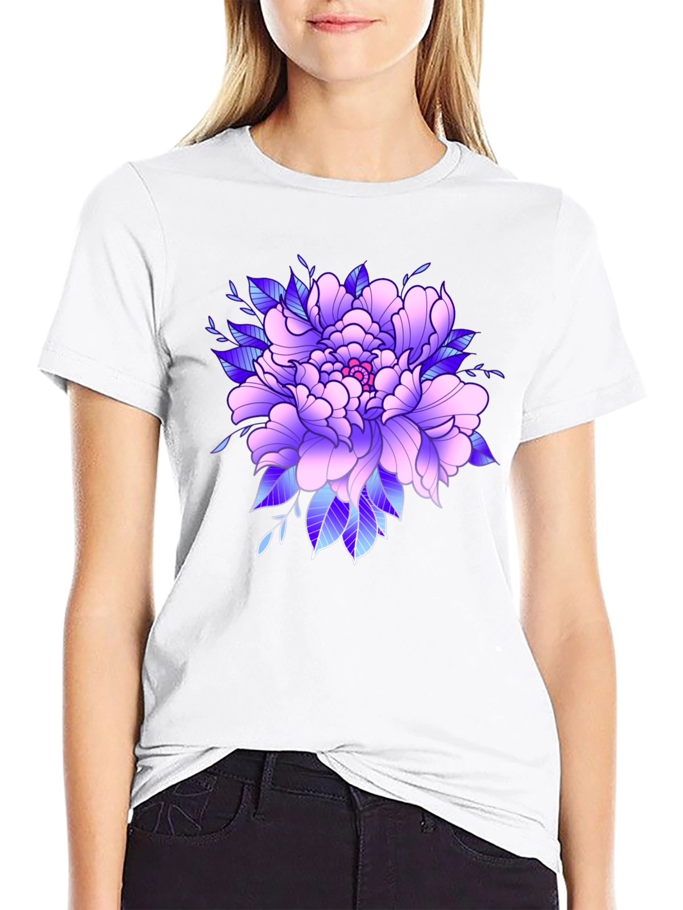Floral Graphic Black T-Shirt