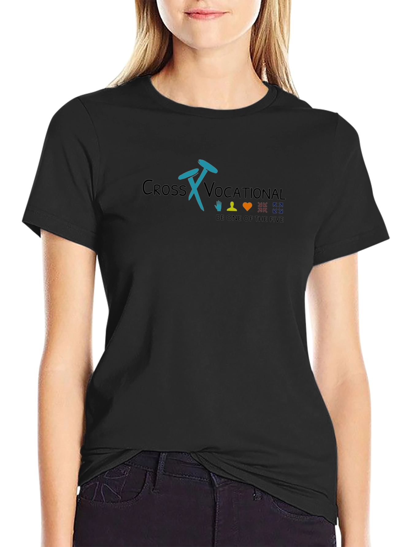 Cross Vocational Graphic Black T-Shirt